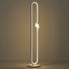 HOMCOM Dimmable LED Floor Lamp with Glass Night Light, Foot Switch, White