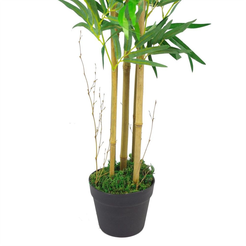 Premium 4ft Natural Look Artificial Bamboo Tree with Gold Metal Planter - Realistic, Low-Maintenance Indoor Plant