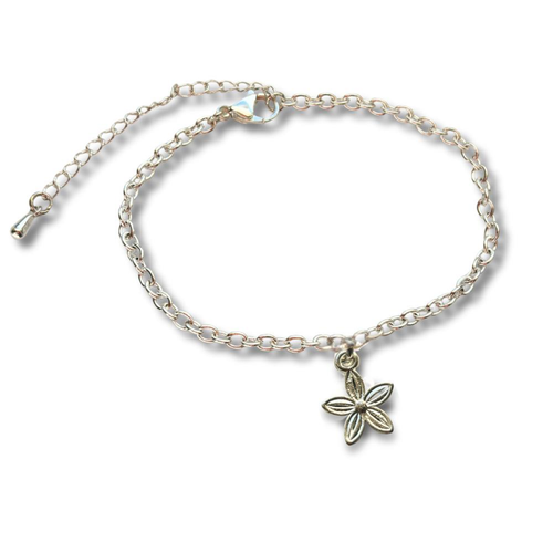 Happy Birthday Pink Flowers Gift Card & Dahlia Flower Chain Bracelet