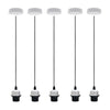 Industrial White Pendant Light, 5 Pack, Addable E27 Lamp Holder, Dimmable, Vintage/Retro Style, Best Quality