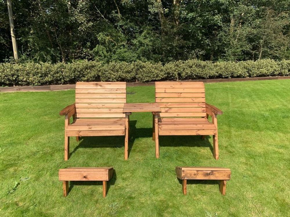 Premium British-Made Grand Twin Set w/ Footstools - High Quality & Sustainable Wood