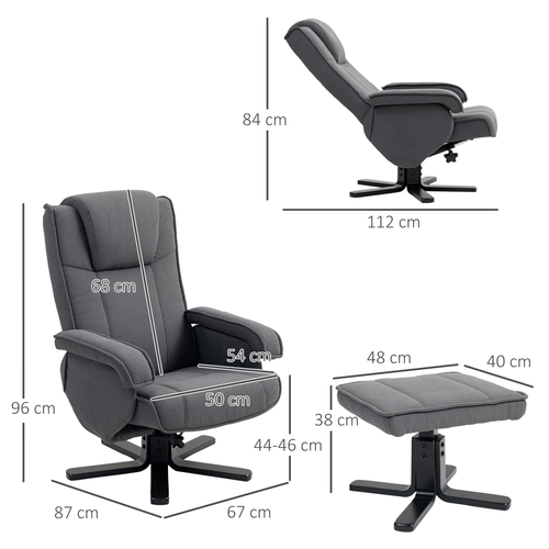 HOMCOM Rocker Swivel Recliner Chair with Footstool, Velvet Upholstered