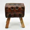 Premium Leather Footstool w/ Buttons - 47CM