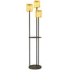 Outsunny 3-Light Solar Rattan Floor Lamp with Shelf, Auto On/Off, Yellow