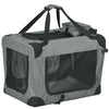 PawHut Folding Pet Carrier Bag House W/ Cushion Storage, Grey 60x41.5x41cm