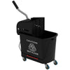 HOMCOM 20L Mop Bucket with Wringer Handle on Wheels for Floor Cleaning Black