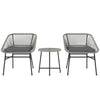 Outsunny Rattan Bistro Set, Small Balcony Furniture with Cushion, Light Grey
