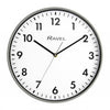 Stylish Ravel 30cm Wall Clock - White Dial, Grey Case - Reliable Quartz Movement - Silent Sweep Hand