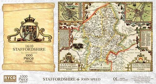 Staffordshire Historical Map 1000 Piece Jigsaw Puzzle (1610)