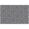 Outsunny 121 x 182 cm (4x6ft) Outdoor Rug Reversible Mat Plastic Straw Rug Portable RV Camping Mat for Garden Deck Picnic Indoor, Black & White