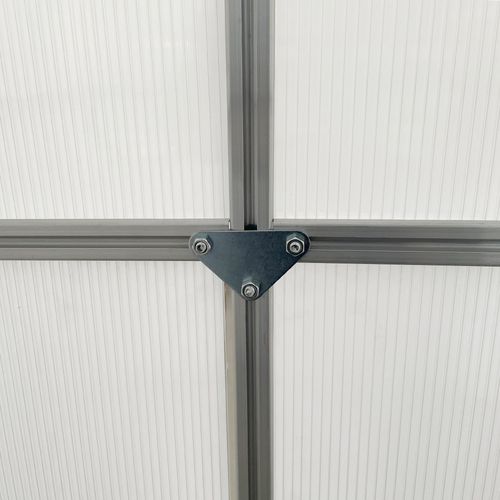 Outsunny Polycarbonate Walk-in Garden Greenhouse w/ Sliding Door Silver Tone
