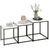 HOMCOM Nesting Coffee Tables Set of 3 Stacking Sofa Side Tables White