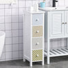HOMCOM Chest of Drawers, 4 Drawer Dresser, Storage Organizer Toilet Tissue Cabinet for Bedroom, Bathroom