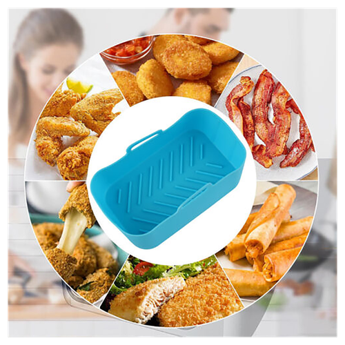 2PCS Square Silicone Pot For NINJA Air Fryer Kitchen BBQ Plate Heating Baking UK
