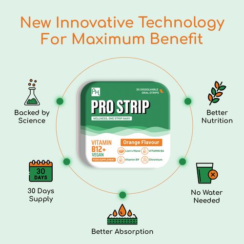 PROSTRIP Vitamin B12+ 1500mcg – 30 Oral Vegan Strips – No water needed – High Absorption