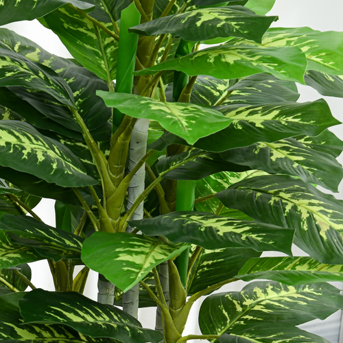 HOMCOM Artificial Evergreen Tree Fake Plant in Pot Indoor Outdoor Decor