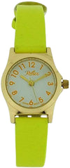Reflex Girls-Ladies White Dial Gold Tone Bright Yellow Strap Watch 101328LT