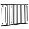PawHut Dog Gate - Wide Stair Gate with Door - Pressure Fit - Black - Premium Quality