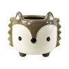 10cm Ceramic Grey Fox Planter