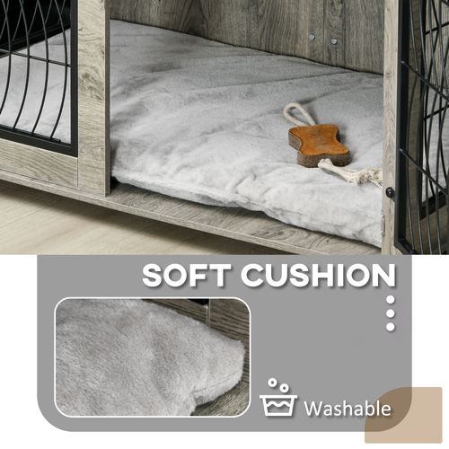 PawHut Dog Crate Furniture, 44.5" End Table for Extra Large Dogs w/ Cushion