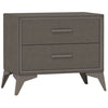 HOMCOM Velvet Bedside Table with 2 Drawers and Steel Legs, Brown