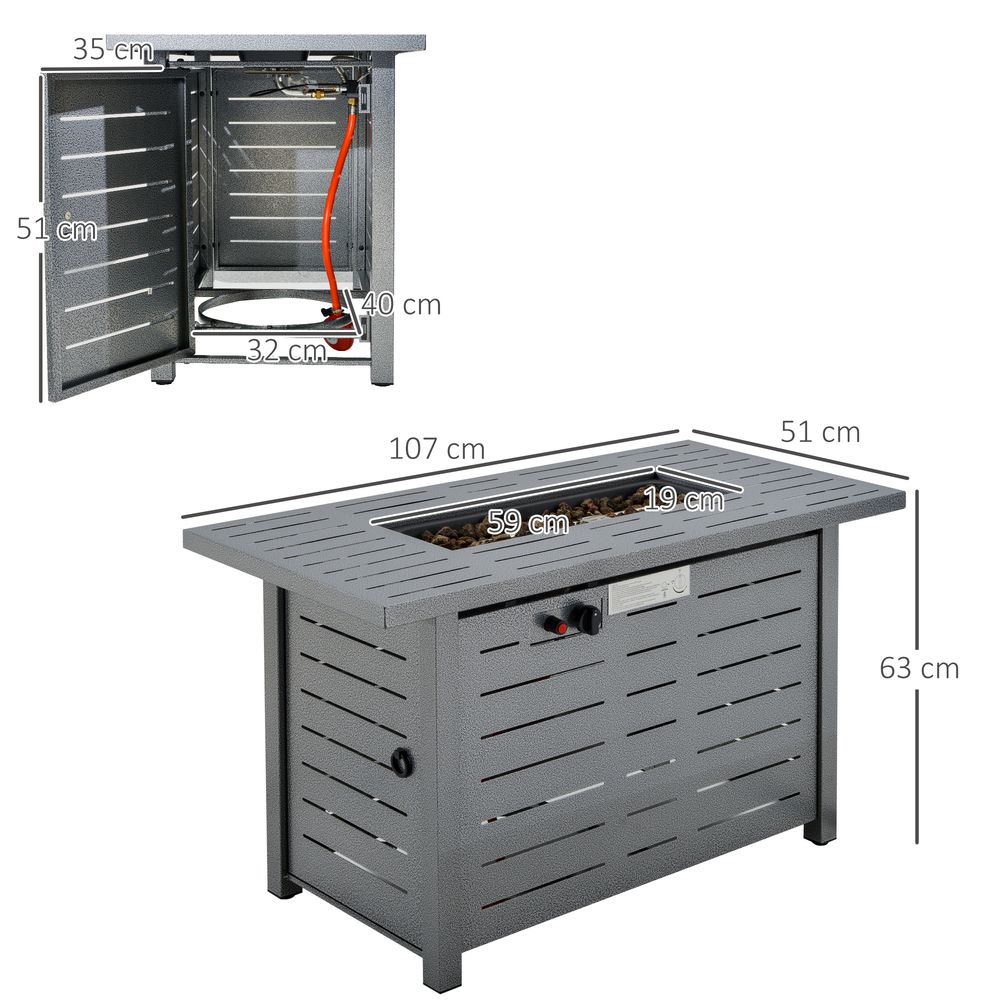Smokeless Propane Fire Pit Table Outdoor Heater with Lid - High Quality Construction - Free Shipping!