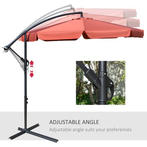 2.7m Banana Parasol Cantilever Crank Handle Wine Red