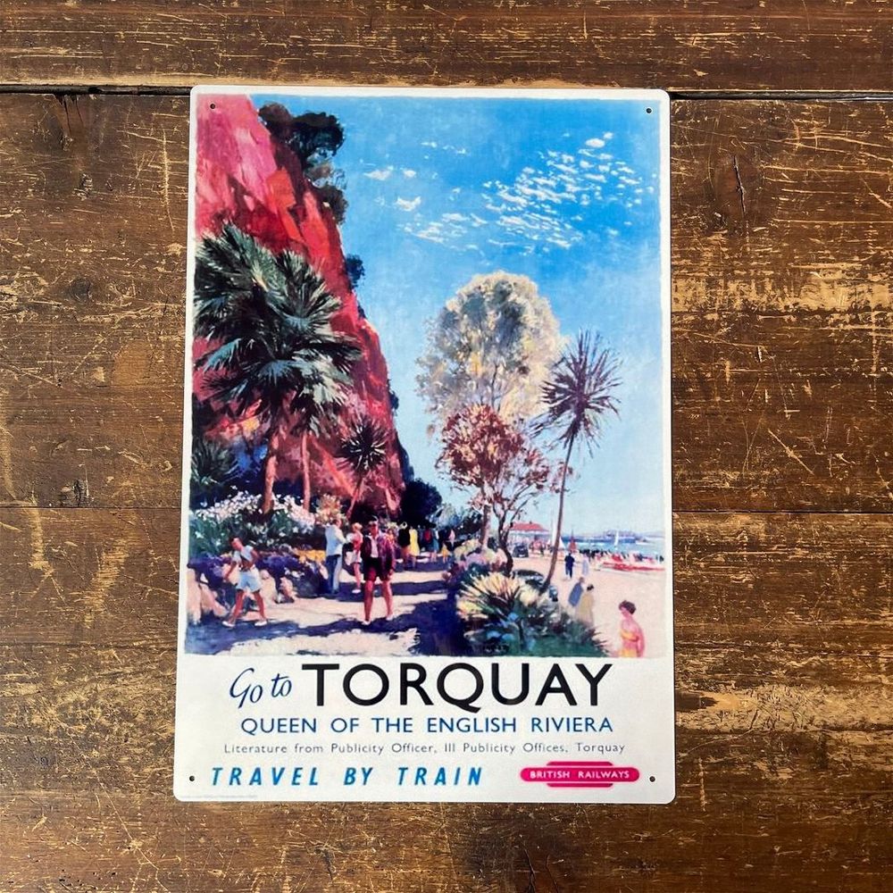 Authentic Reproduction British Railways Sign - Torquay Queen Of The English Riviera