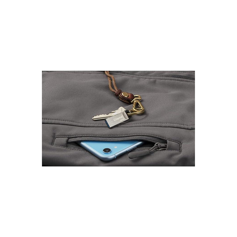 Kingston DataTraveler Kyson USB 3.2 Gen 1 Flash Drive 128GB - Stylish Capless Metal Case