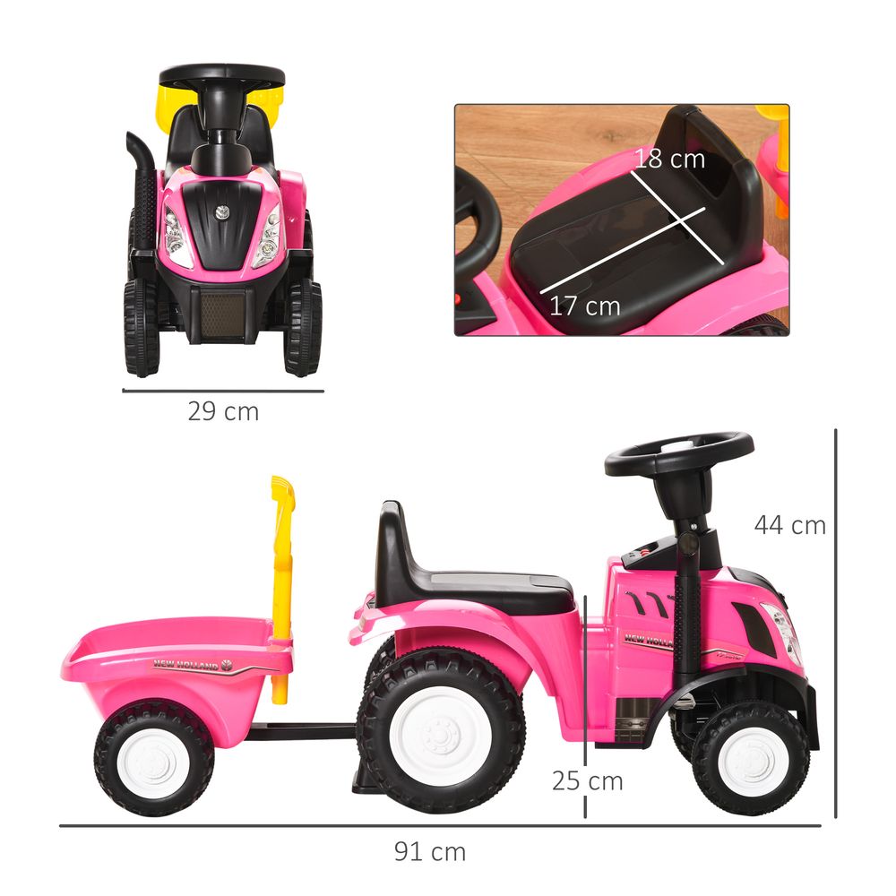 High-Quality Pink Sliding Car w/Horn - Indoor & Outdoor - Ages 12-36 Months - 25 kg Load - Battery Powered