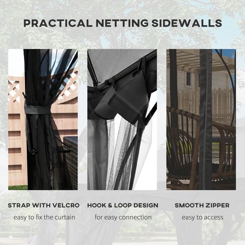 Outsunny Gazebo Party Tent Canopy Sun Shade for Patio Garden 3x3(m)