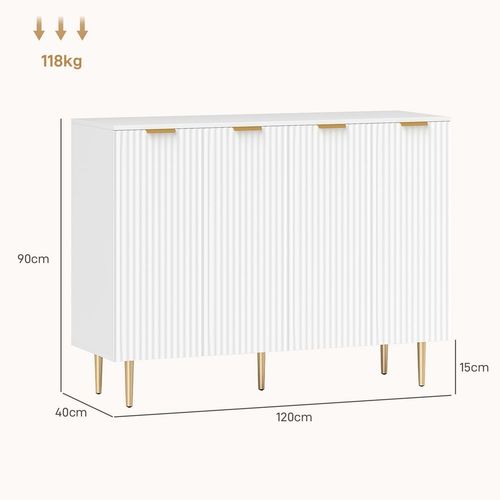 HOMCOM Sideboard Buffet Cabinet with Adjustable Shelves, White