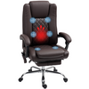 HOMCOM PU Leather Massage Office Chair, Reclining Desk Chair, Brown