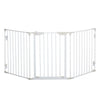 Premium Pet Safety Gate - 3-Panel Metal Fence w/ Door - White