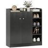 HOMCOM Shoe Storage Cabinet Footwear Rack Stand w/Adjustable Shelves Black