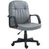 HOMCOM PU Leather Office Chair: Swivel, Mid-Back, Grey - Premium Quality for Stylish and Comfortable Working