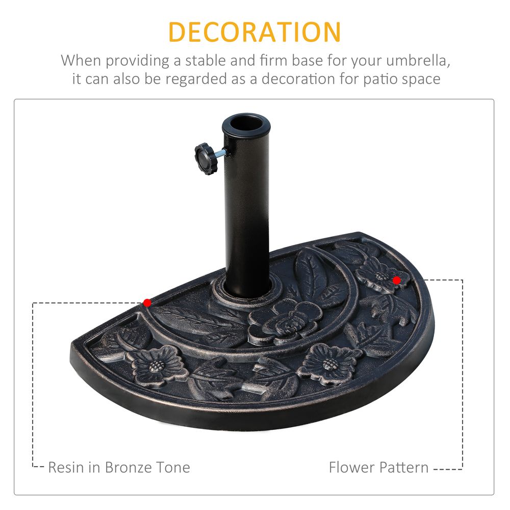 Heavy Duty Resin-Bronze Parasol Base | Sturdy & Secure | Perfect for Outdoor Umbrellas
