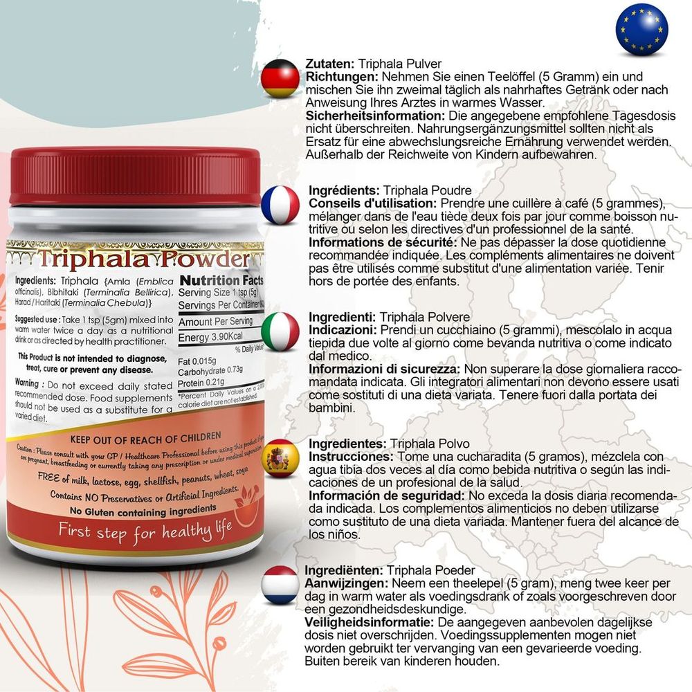 Pure Triphala Powder - Ayurvedic Blend for Wellness