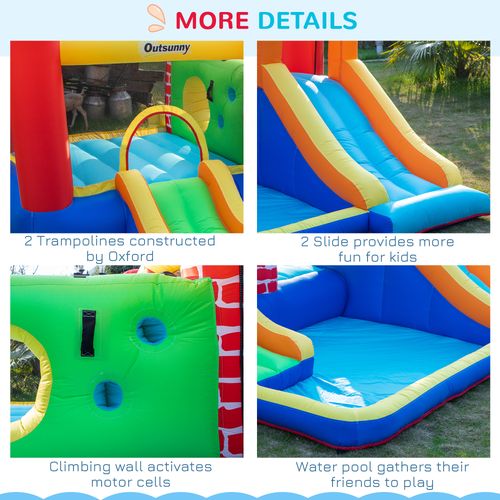 Kids Bouncy Castle with Double Slides Pool Trampoline with Blower