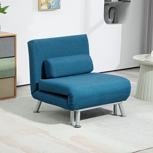 HOMCOM Single Folding 5 Position Convertible Sleeper Chair Sofa Bed