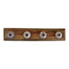 4 Ivory Ceramic Coat Hooks on Wood Base - Stylish, Durable, Easy to Install