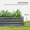 Outsunny Galvanised Raised Garden Bed, 180x90x30cm Raised Bed, Silver