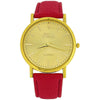 Relda Women Analogue Jumbo Gold Dial & Leather Pink Strap REL61