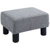 HOMCOM Chic Linen Fabric Footstool Ottoman Cube with 4 Plastic Legs Brown