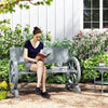Outsunny Wooden Garden Bench Outdoor Loveseat with High Back, Grey
