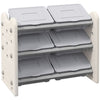 AIYAPLAY Kids Toy Storage Units with 6 Storage Boxes, 76 x 37 x 60cm, Grey