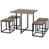 Stylish 5-Piece MDF Dining Set w/ Stools - Black/Brown - High Quality