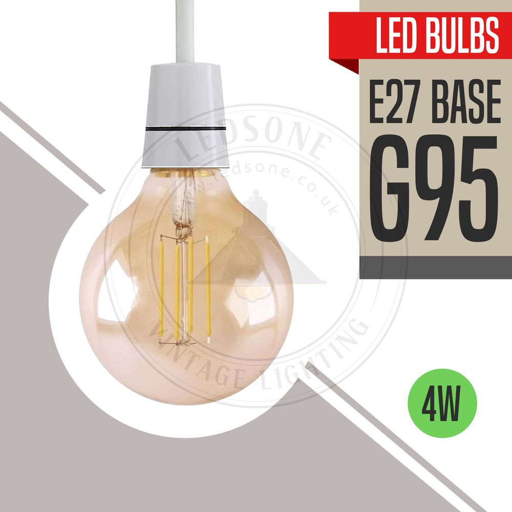 2 Pack E27 LED Edison Dimmable Vintage Amber Glass Warm white 2700K Light Bulbs ,