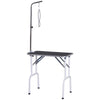 PawHut 32" Foldable Dog Grooming Table Pet Drying Beauty Table Adjustable Fixed Arm Rubber Top for Small Dogs
