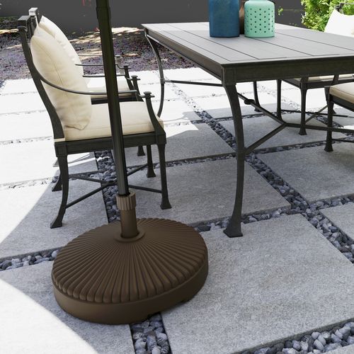 Outsunny Garden Parasol Base, 28kg Sand Filled, 23kg Water Filled, Brown